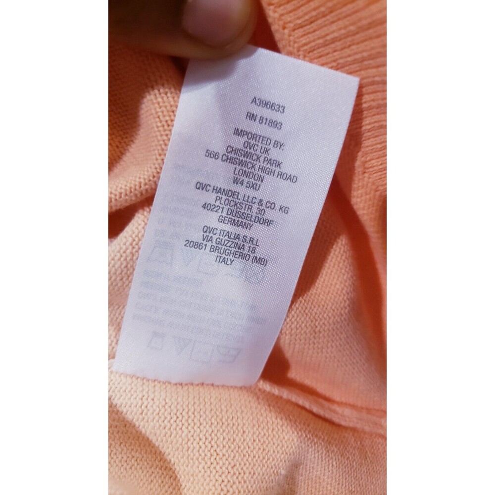 Candace Cameron Bure Dip-Dyed V-Neck Button-Front Cardigan Peach L - Picture 4 of 5